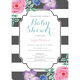 Grey Vintage Flower Baby Shower Invitations Image 5 of 6